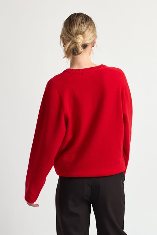 Almina Concept Wool V Neck Sweater In Red