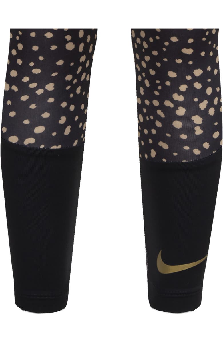 Nike Kids' Dri-FIT Animal Spot Leggings, Alternate, color, Black