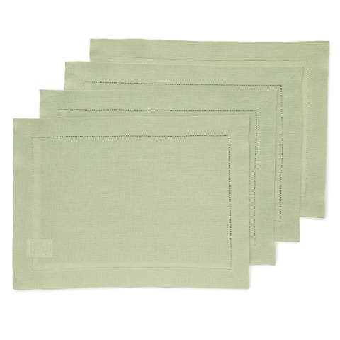 Linen Placemats - Classic Hemstitch, 14" x 19"