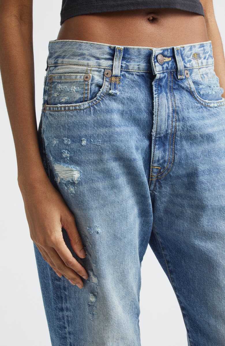 R13 Distressed Boyfriend Jeans, Alternate, color, Bain W Rips