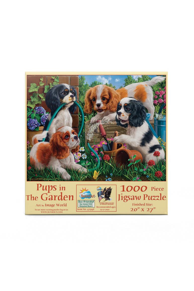 Pups in the Garden 1000 piece Jigsaw Puzzle for Adults, Alternate, color, Multicolor