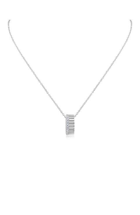 Pavé Circle Pendant Necklace