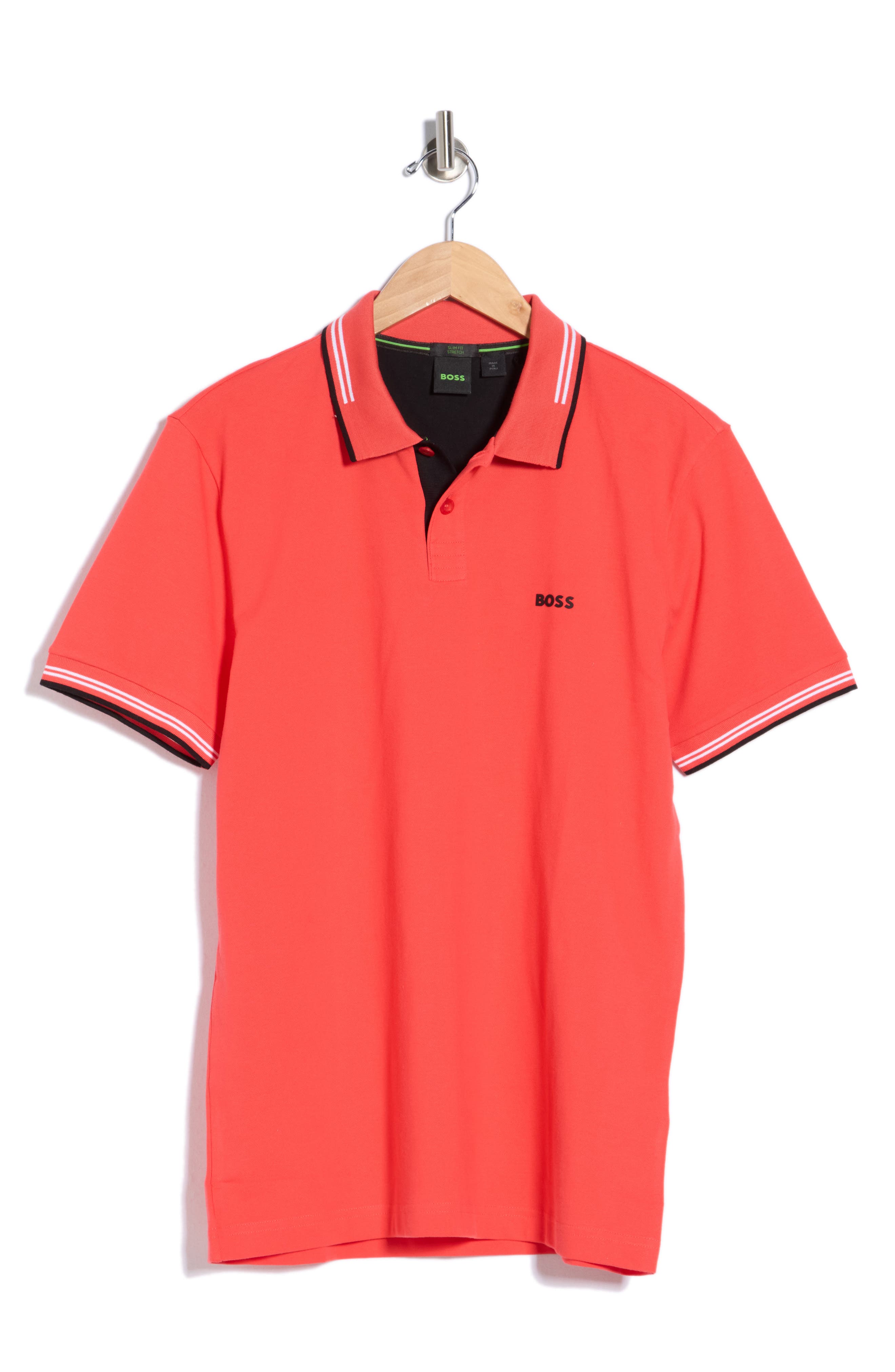 BOSS Pail Tipped Stretch Cotton Knit Polo