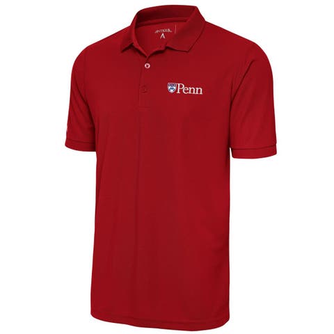 Men's Antigua  Red Pennsylvania Quakers Legacy Pique Polo