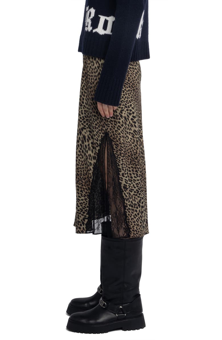 Zadig & Voltaire Jayla Leopard Print Midi Skirt, Alternate, color,