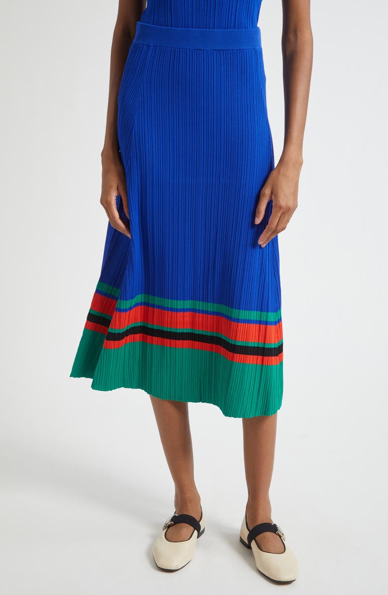Wales Bonner Island Rib Knit Midi Skirt, Main, color,