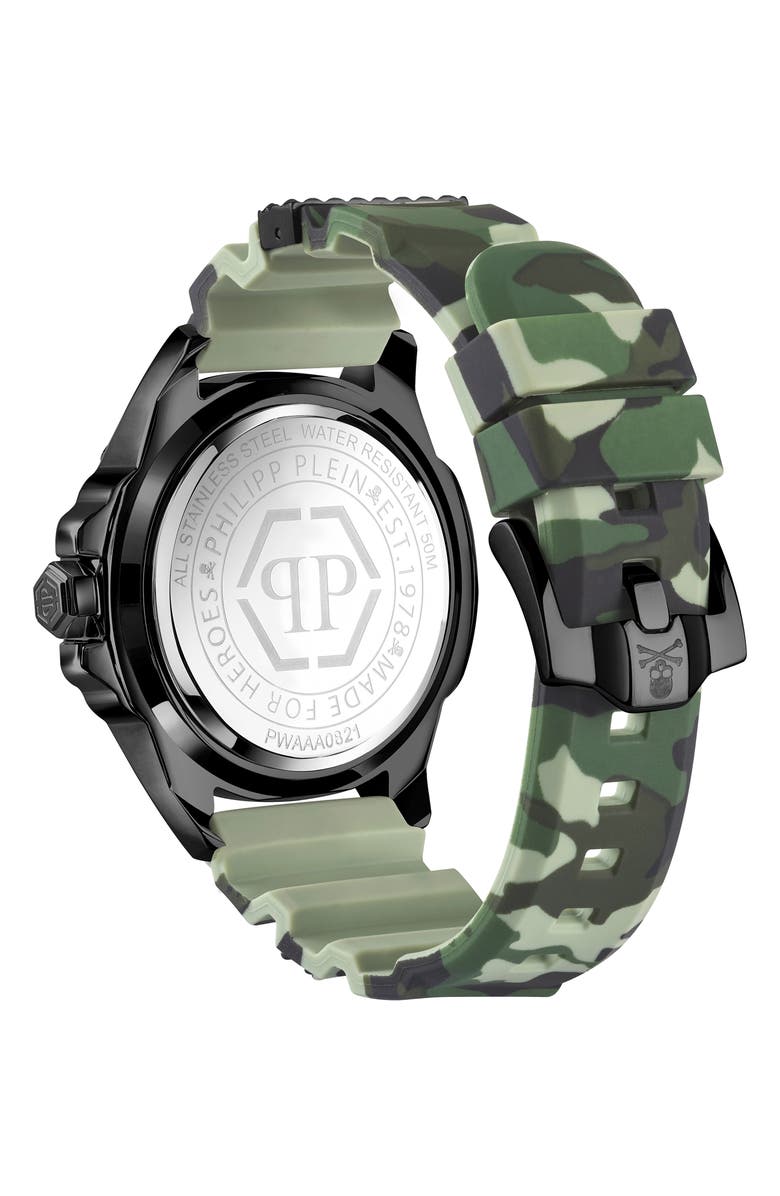 PHILIPP PLEIN The $kull Silicone Strap Watch, 44mm, Alternate, color,