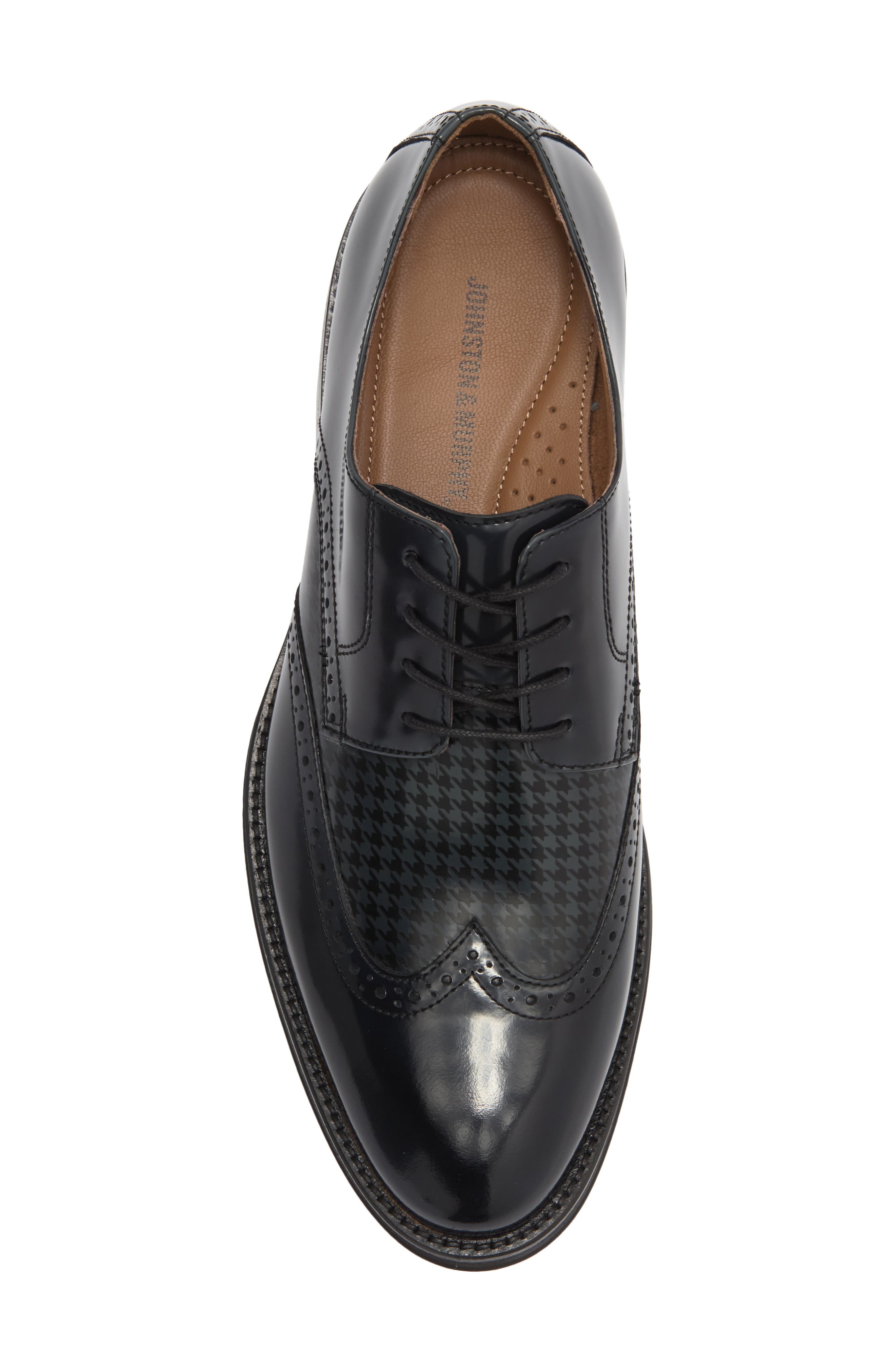 Johnston & Murphy Sutton Wing Tip Derby, Alternate, color, Black
