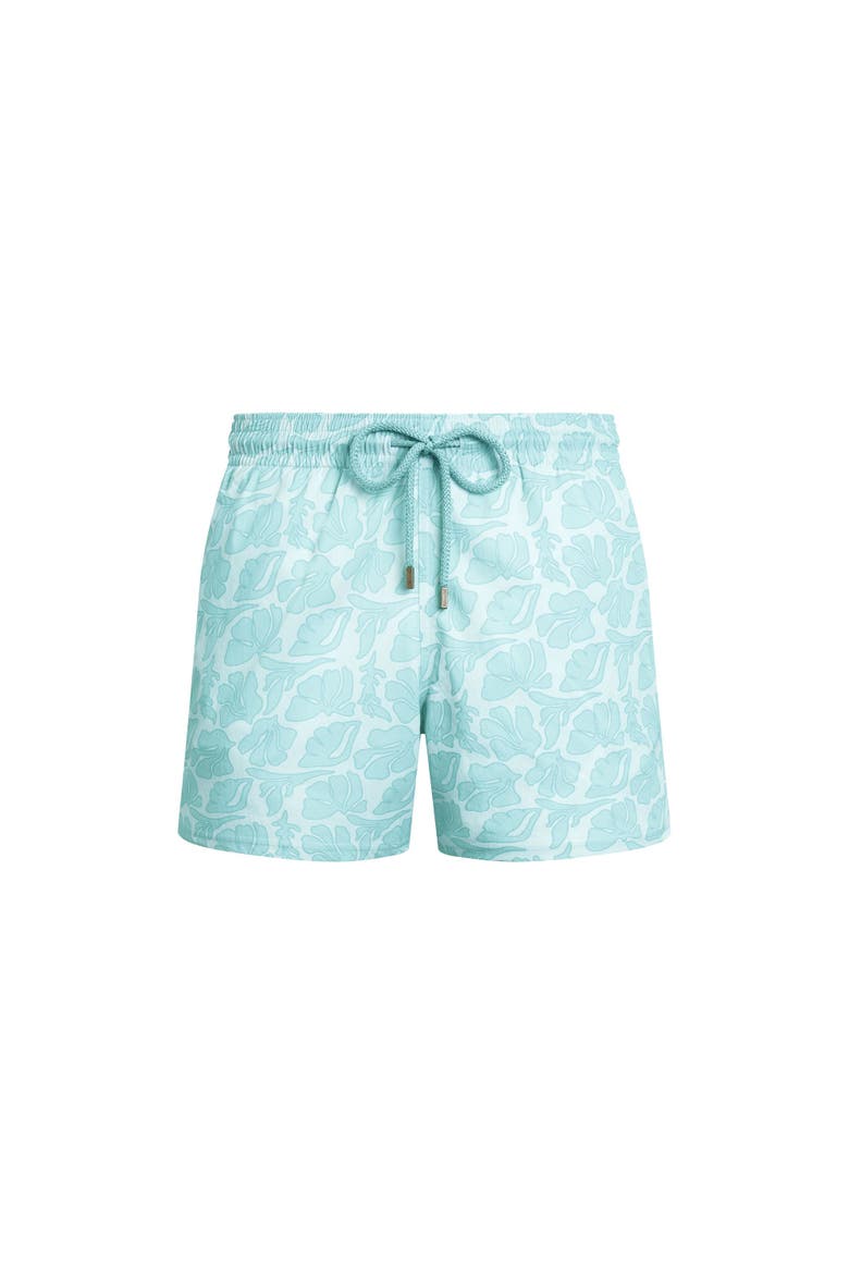 Men Stretch Short Swim Shorts Seashells, Main, color, white