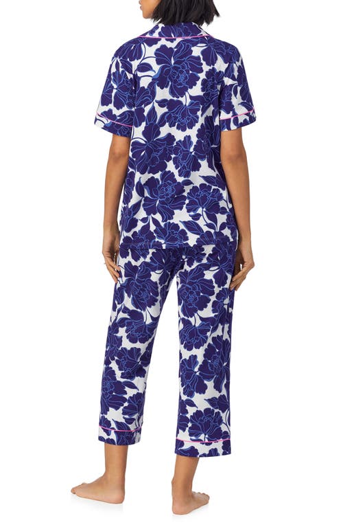 Shop Bedhead Pajamas Print Crop Stretch Jersey Pajamas In Isabella Flora