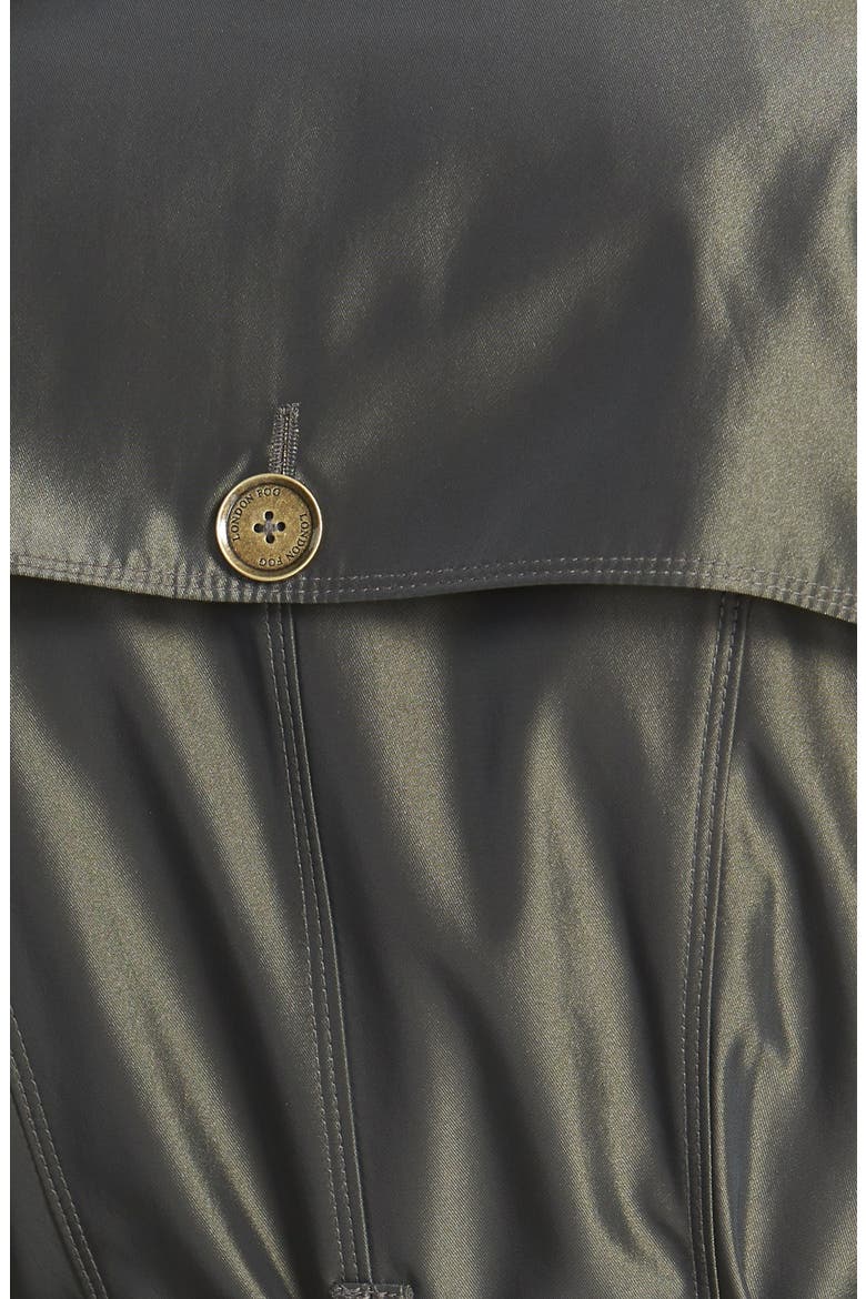 Iridescent Double Breasted Trench Coat, Alternate, color, DARK BRONZE