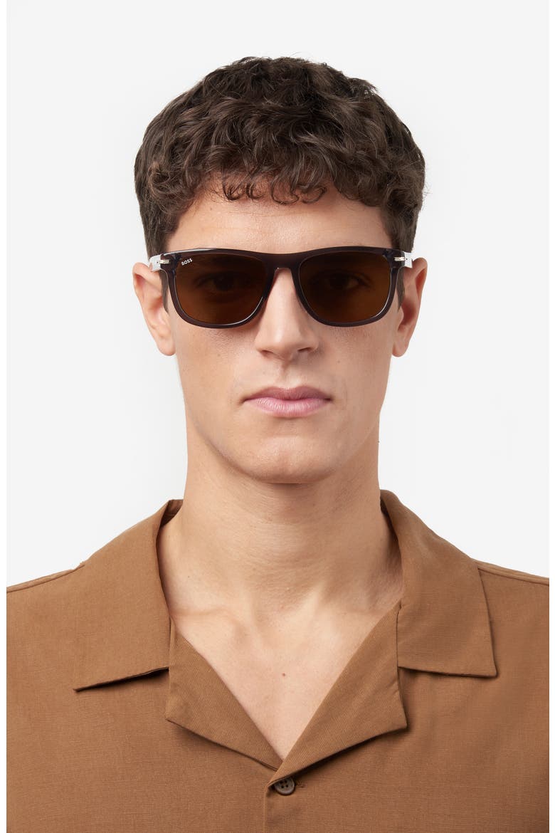 55mm Square Sunglasses, Alternate, color, GREY