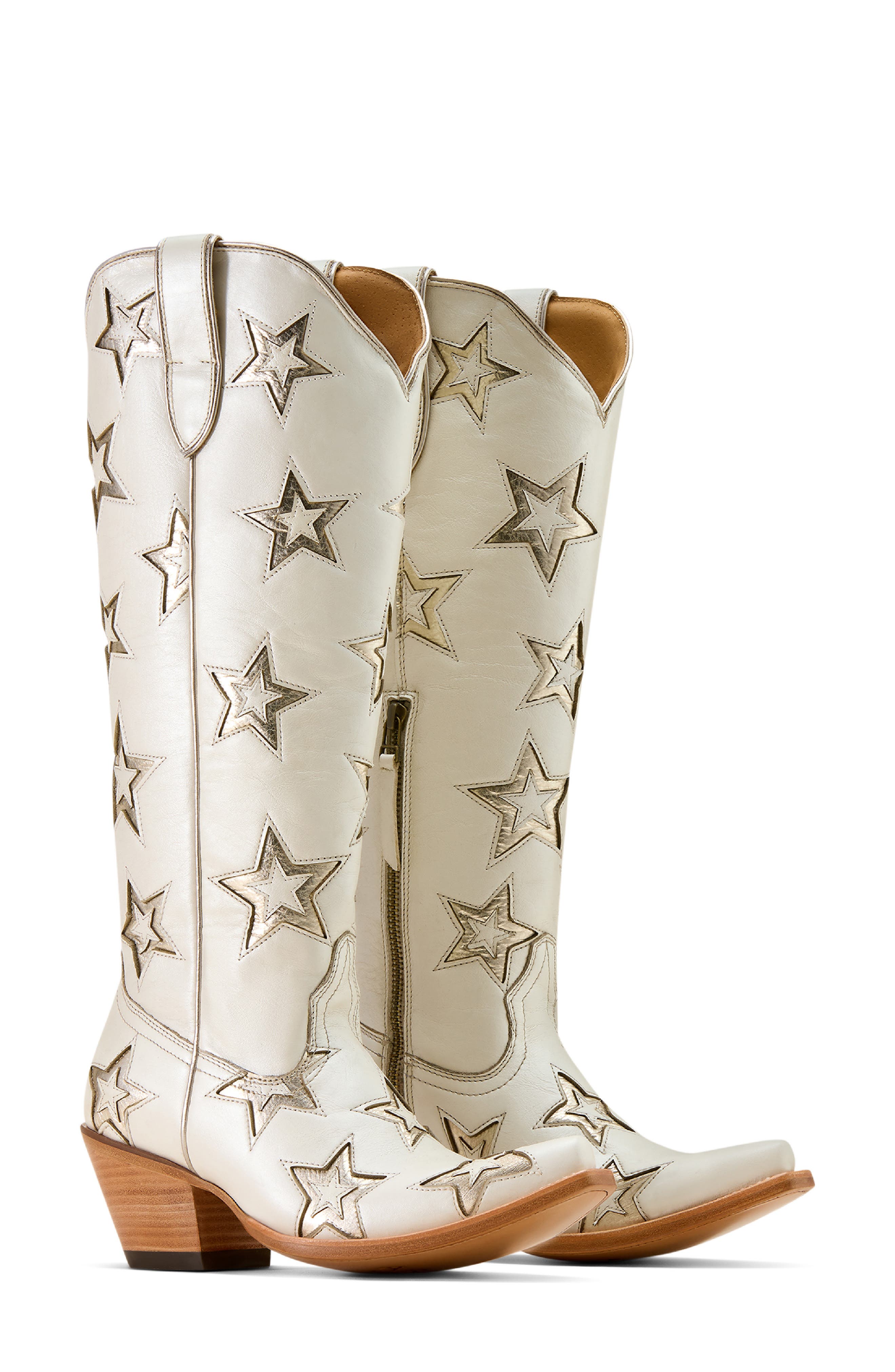 Casanova Star X Toe Western Boot, Alternate, color, WHITE
