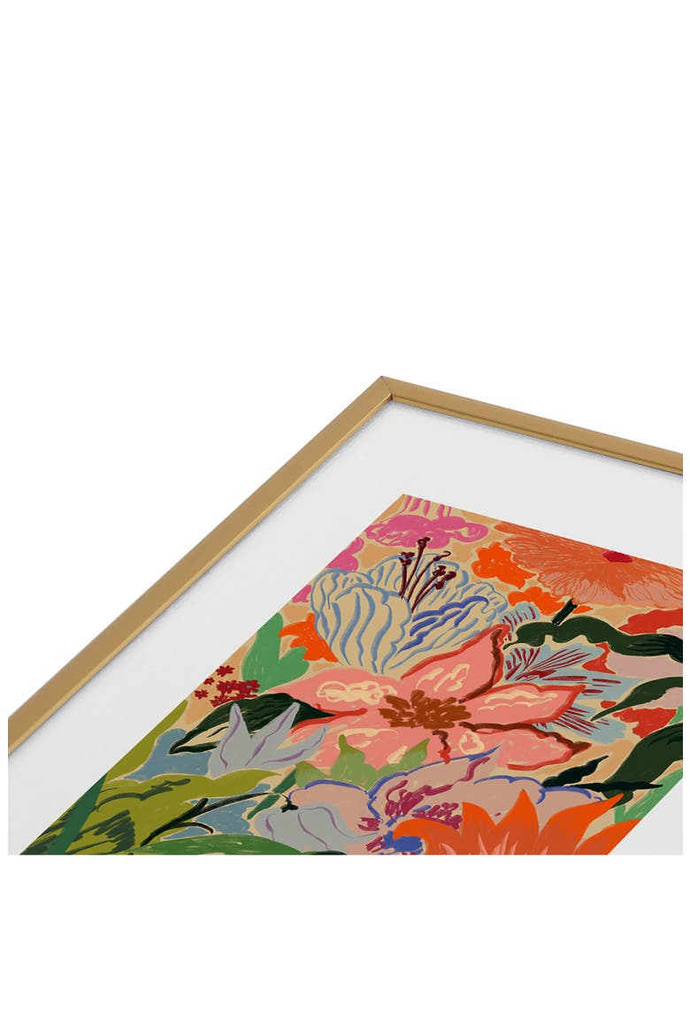 Summer Bouquet Framed Art Print, Alternate, color, GOLDEN TONES