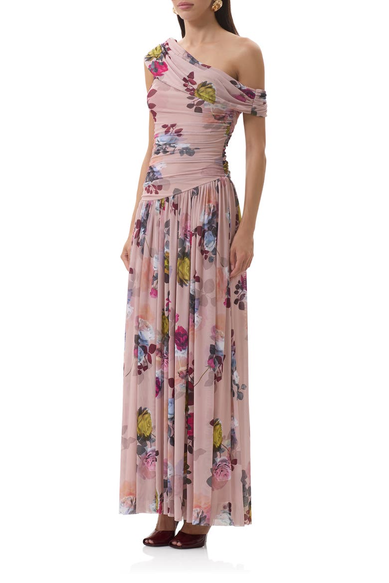 Marietta Asymmetric Floral Print Dress, Alternate, color, PHOTO ROSE