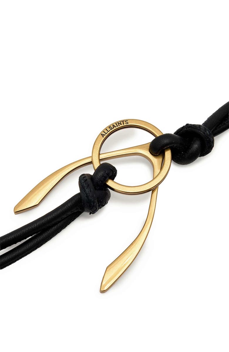 AllSaints Wishbone Bag Charm, Alternate, color, Black/ Gold