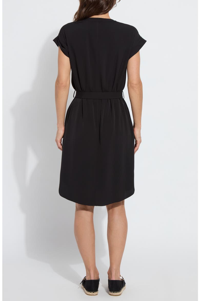 Blakely Tie Wait Shirtdress, Alternate, color, BLACK