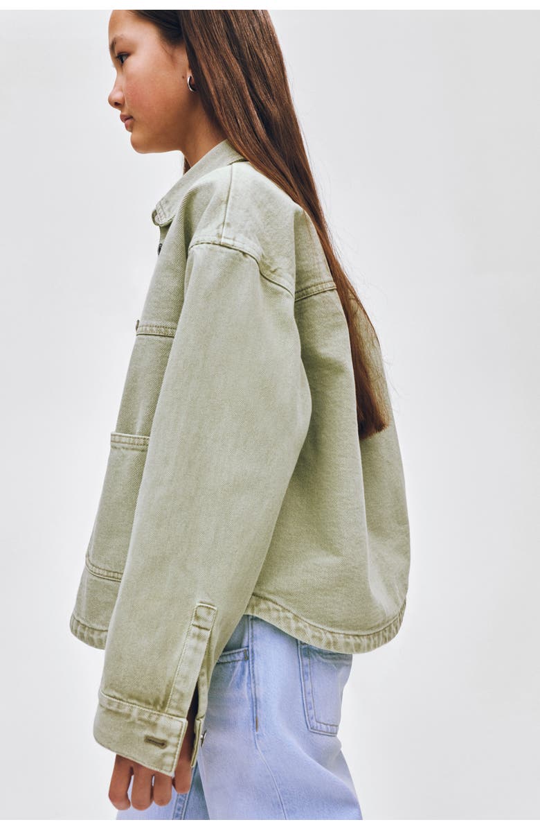 H&M Cotton Twill Overshirt, Alternate, color, Light Khaki Green