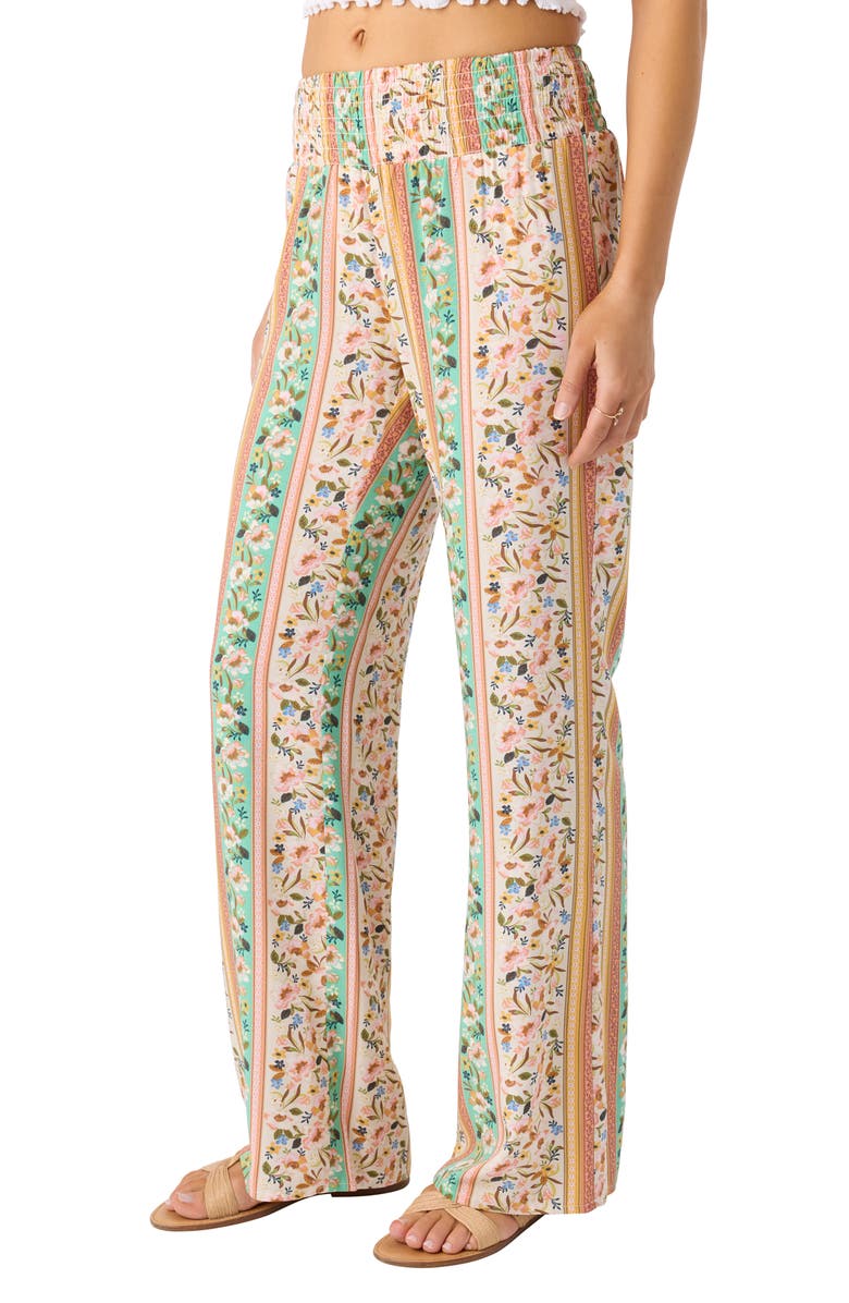 O'Neill Jonie Cora Floral Wide Leg Pants, Alternate, color, Tapioca