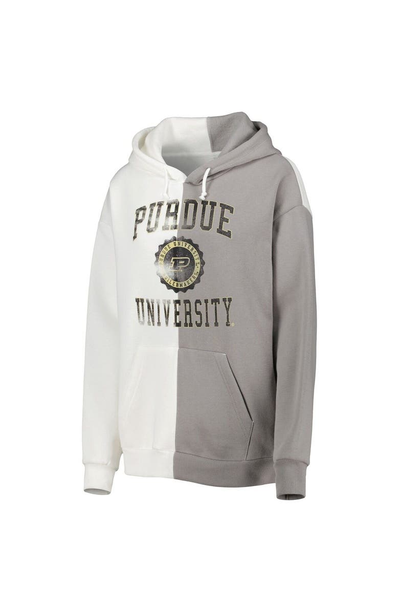 GAMEDAY COUTURE Women's Gameday Couture Gray/White Purdue Boilermakers Split Pullover Hoodie, Alternate, color, White