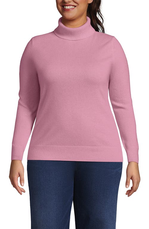 Lands' End Cashmere Turtleneck Sweater In Pink