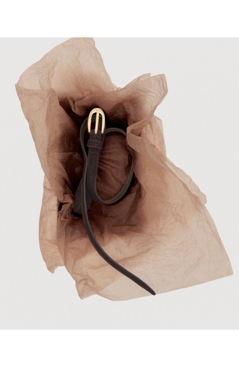 MANGO Thin Suede Belt, Alternate, color, Chocolate