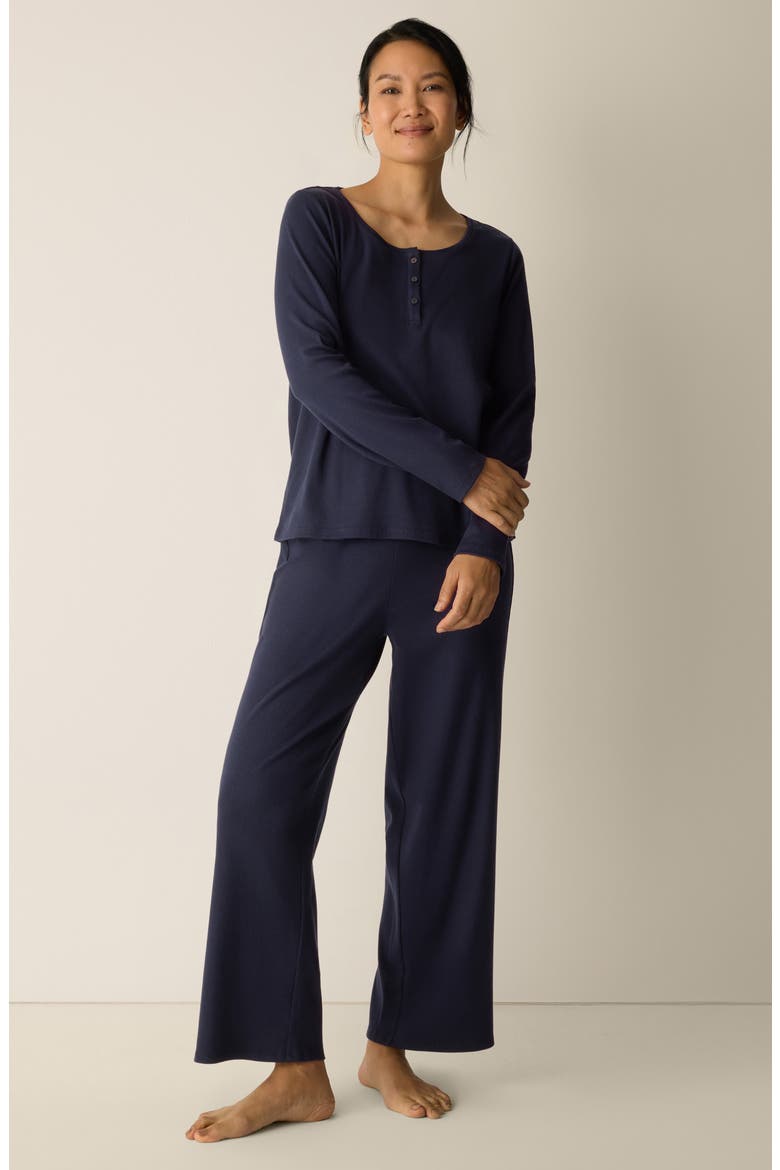 Organic Cotton Wide Leg Lounge Pants, Alternate, color, INK