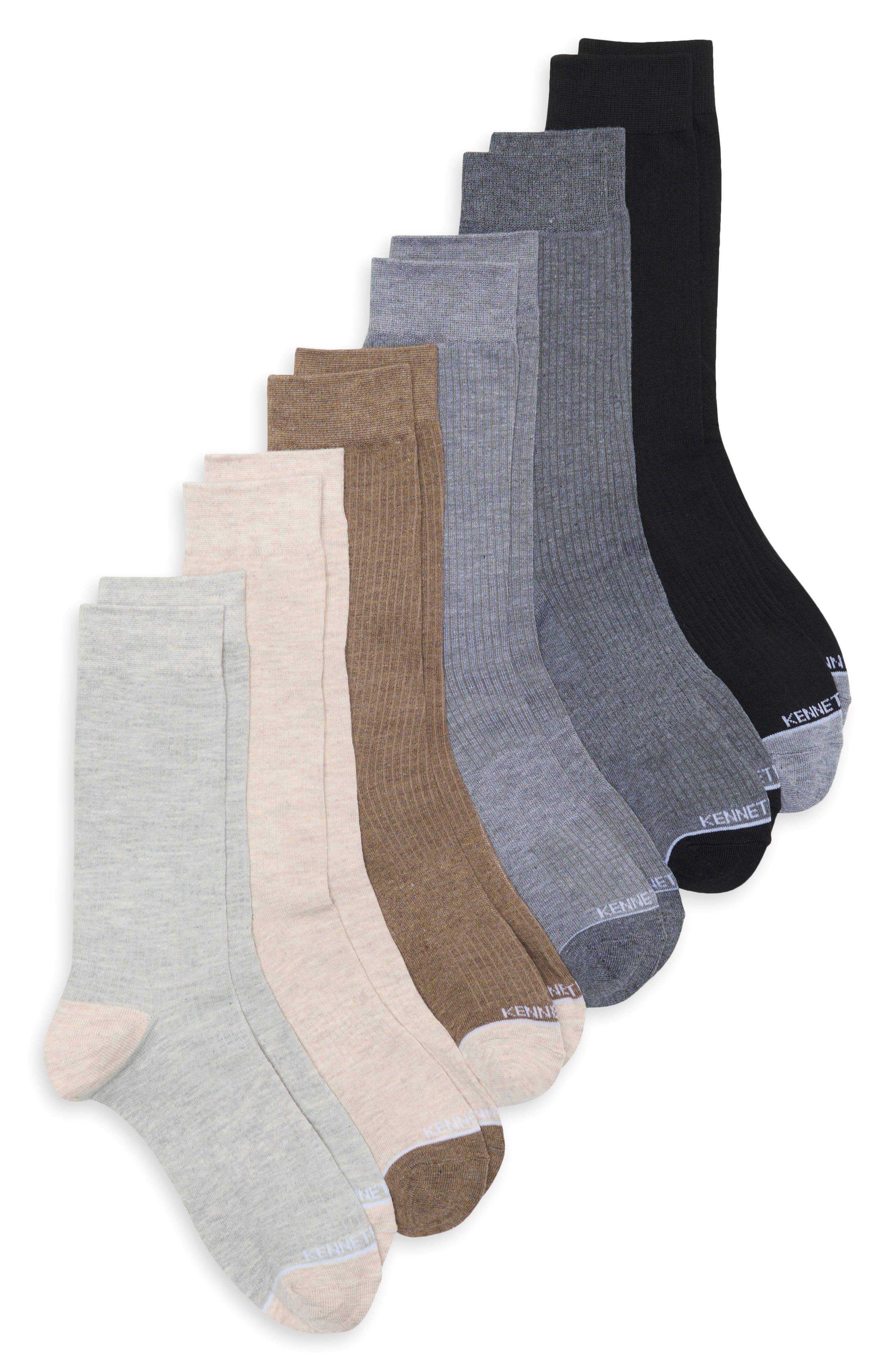 6-Pack Mock Rib Crew Socks
