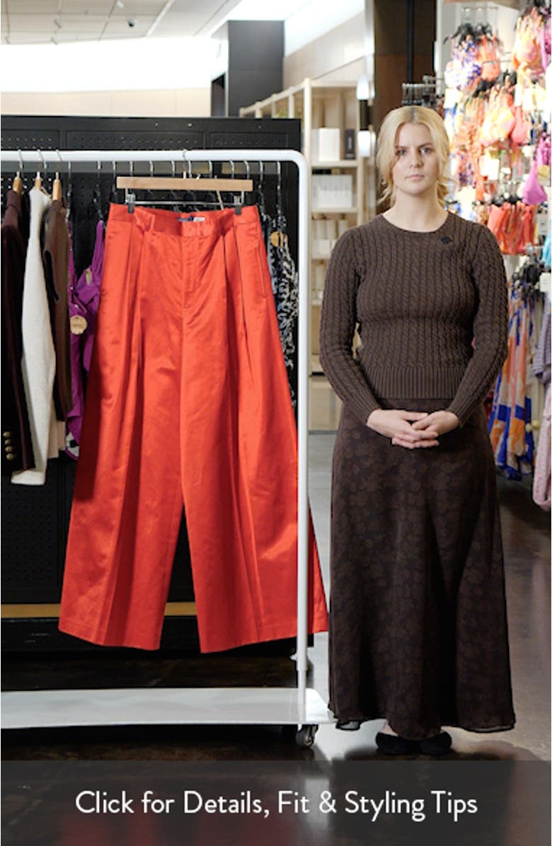 Pleated Satin Wide Leg Pants, sales video thumbnail