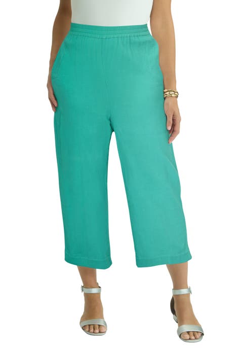 Gauze Wide Leg Crop Pant (Plus Available)