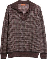 Missoni Sequin Embellished Wool Blend Polo Sweater