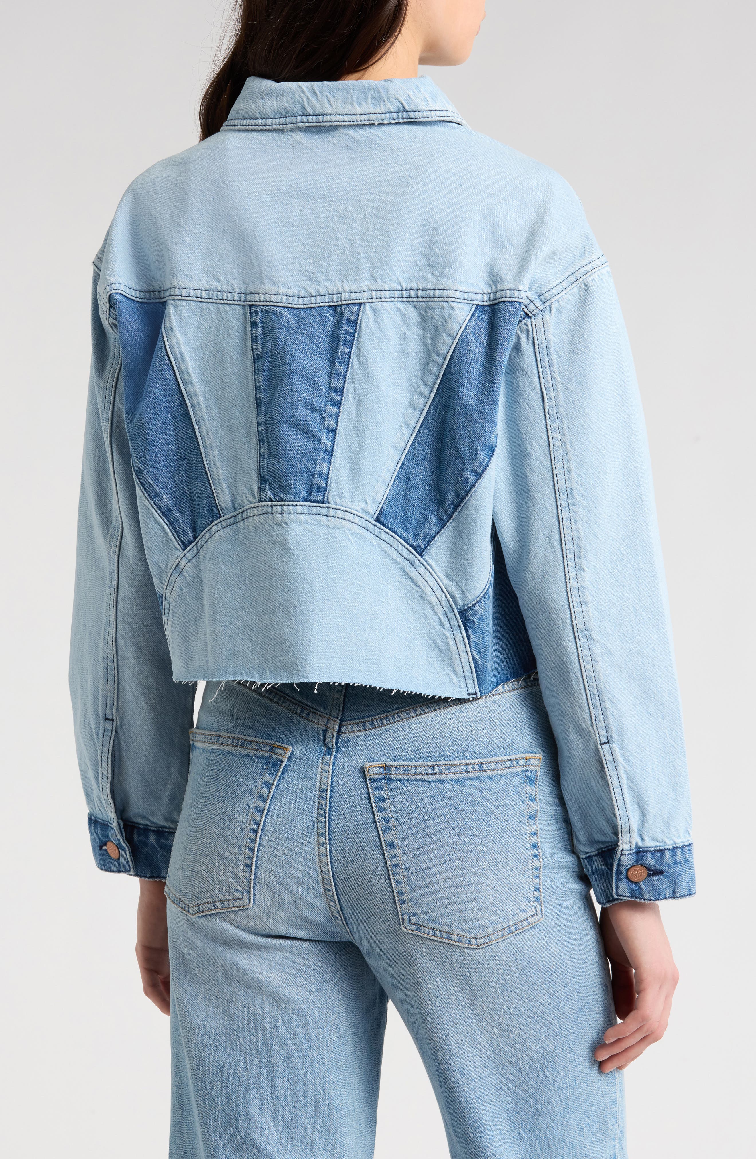 Ray Denim Crop Trucker Jacket - image 2