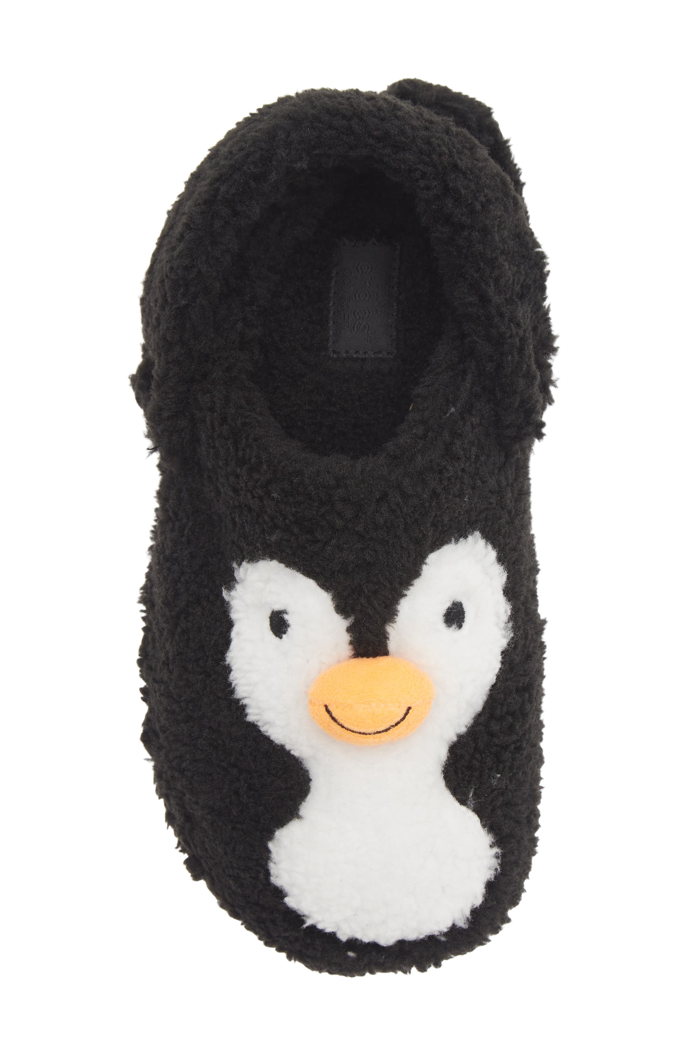 Classic Cozy Faux Fur Penguin Slipper, Alternate, color, BLACK