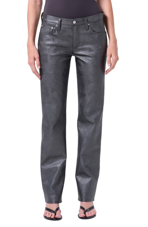 Slim Fit Recycled Leather Pants