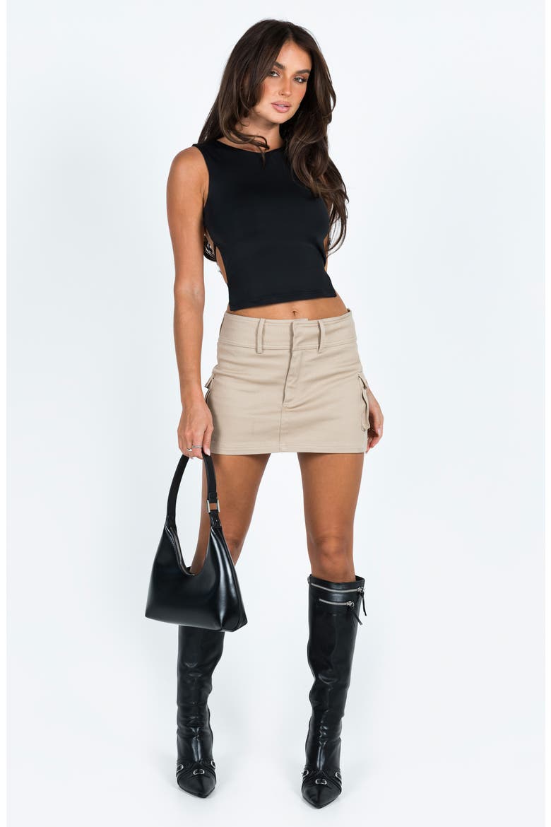Stanser Tie Back Crop Tank, Alternate, color, BLACK