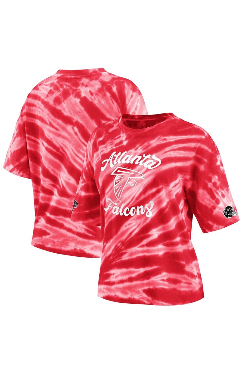 WEAR by Erin Andrews Women's WEAR by Erin Andrews Red Atlanta Falcons Tie-Dye T-Shirt, Main, color, 