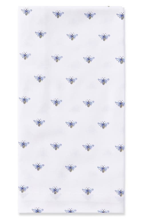 Petite Plume Set Of 4 Buzzing Bees Cotton Napkins In White