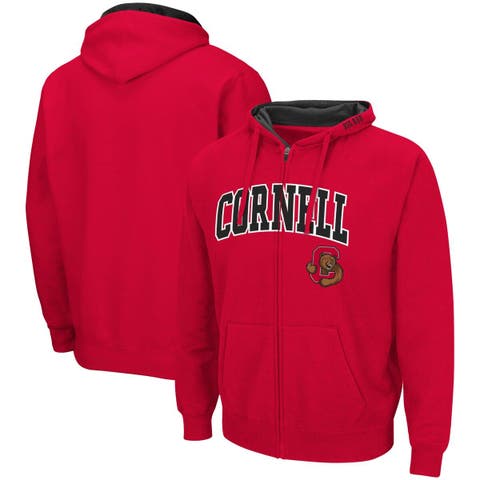 Men's Colosseum Red Cornell Big Red Arch & Logo 3.0 Full-Zip Hoodie