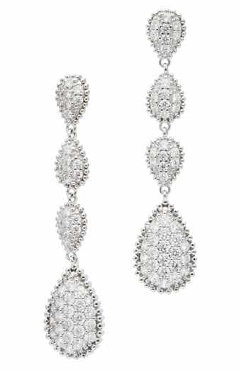 SAVVY CIE JEWELS Cubic Zirconia Teardrop Linear Earrings