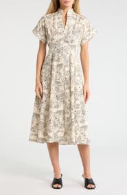 London Times Safari Drop Shoulder Midi Dress