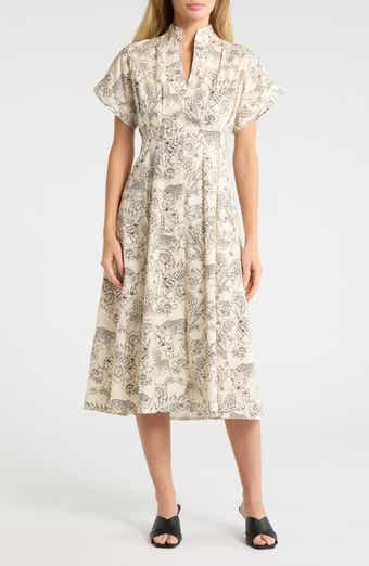 London Times Safari Drop Shoulder Midi Dress
