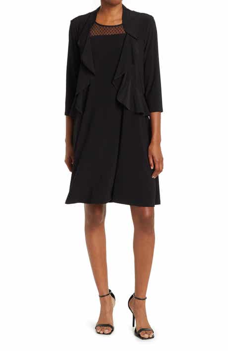 Nina Leonard 2-Piece Ruffle Bolero & Sleeveless Dress