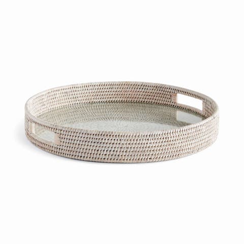 Burma Rattan Round Serving Tray Large