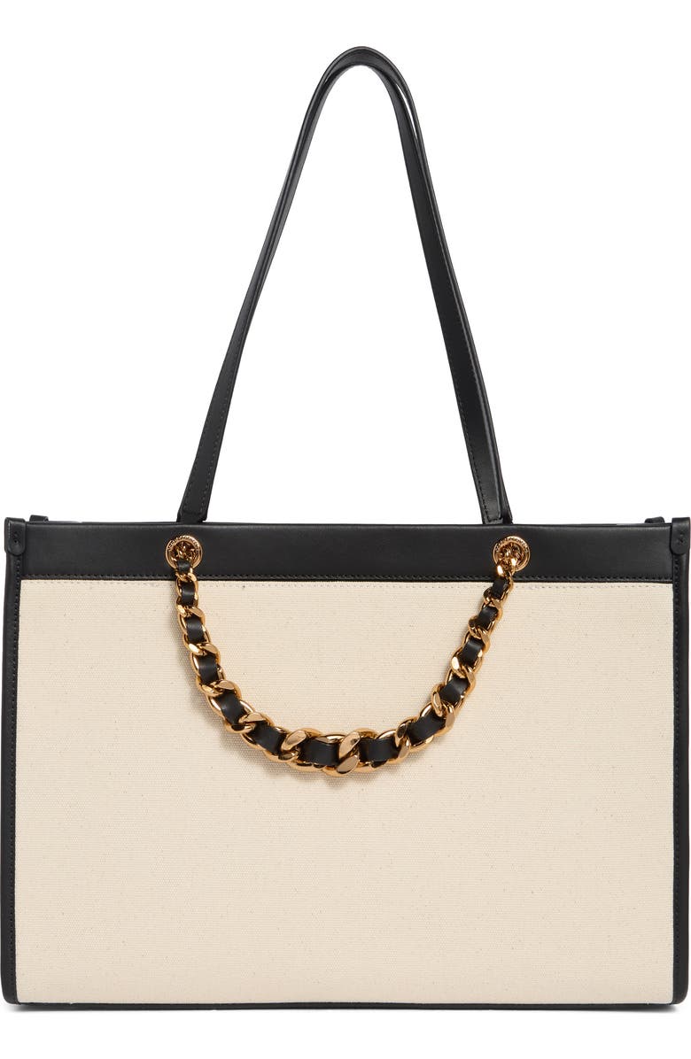 KARL LAGERFELD PARIS Savoie Tote Bag, Alternate, color, Natural/ Black