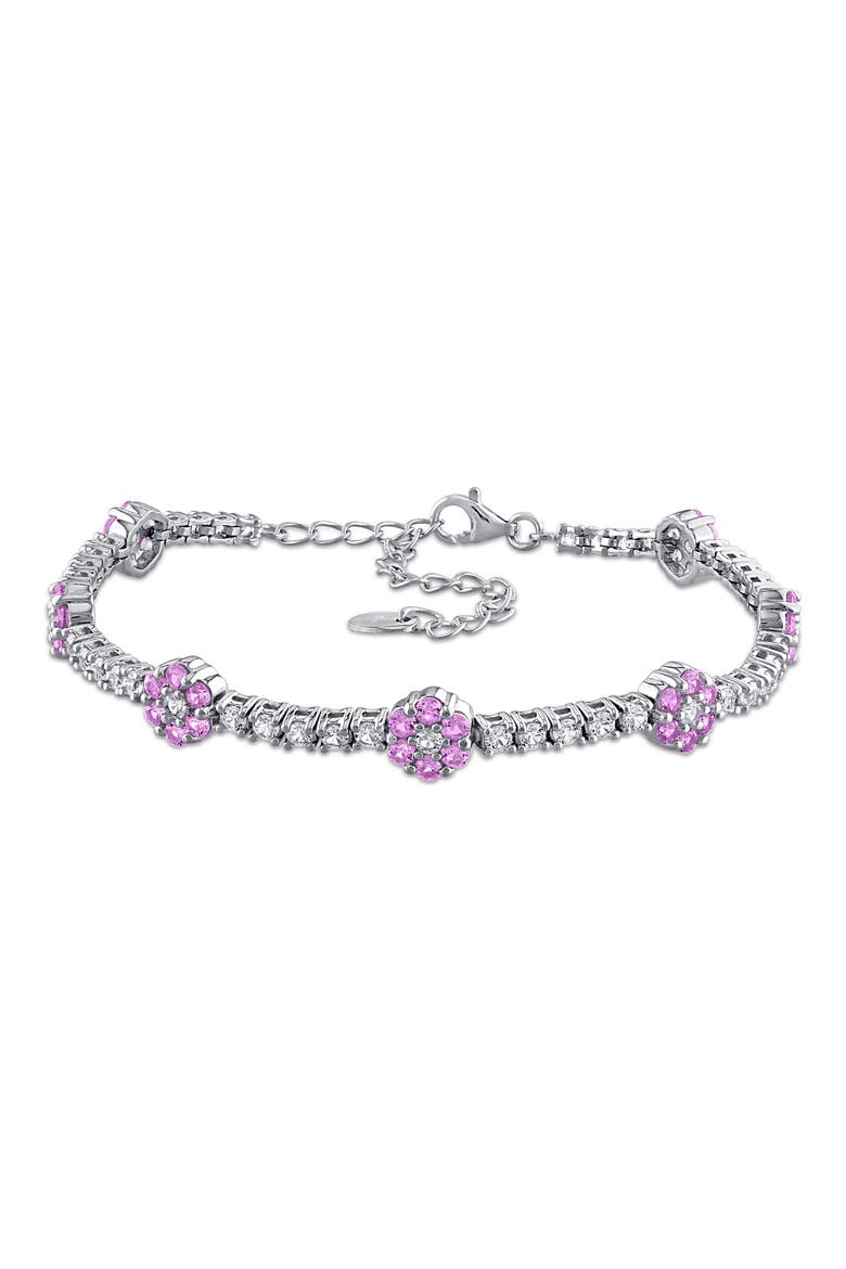 Sapphire Flower Bracelet, Main, color, PINK