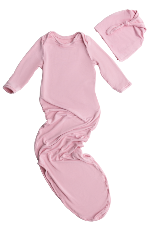 Knotted Baby Gown and Hat