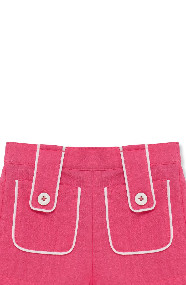 Habitual Kids Contrast Piping Cotton Button-Up Shirt & Shorts Set, Alternate, color, Pink