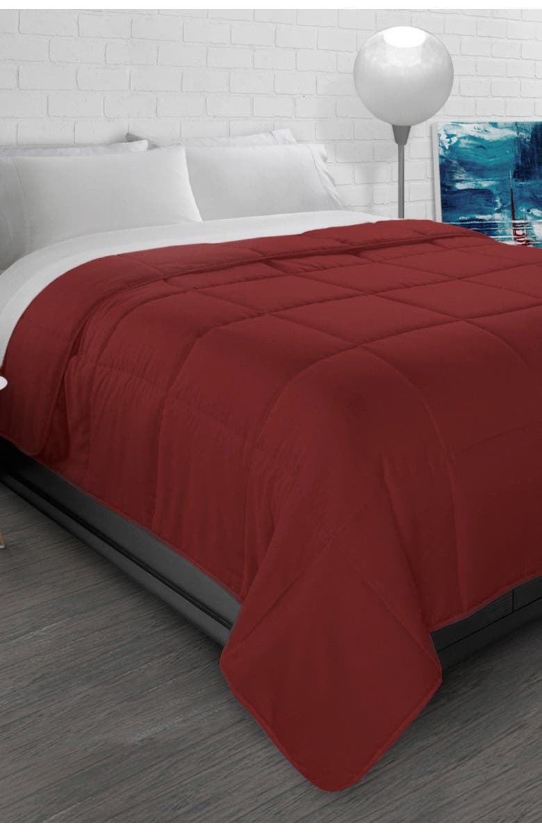 ELLA JAYNE HOME All-Season Super Soft Triple Brushed Microfiber Down-Alternative Comforter - Brick Red, Alternate, color,