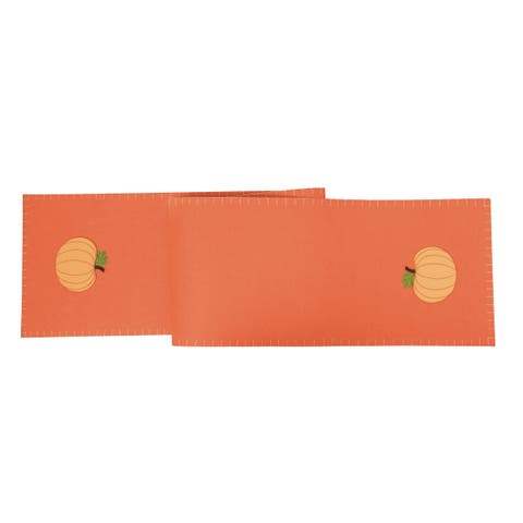 Orange Pumpkin Felt Table Fall Runner 12" x 47.25"