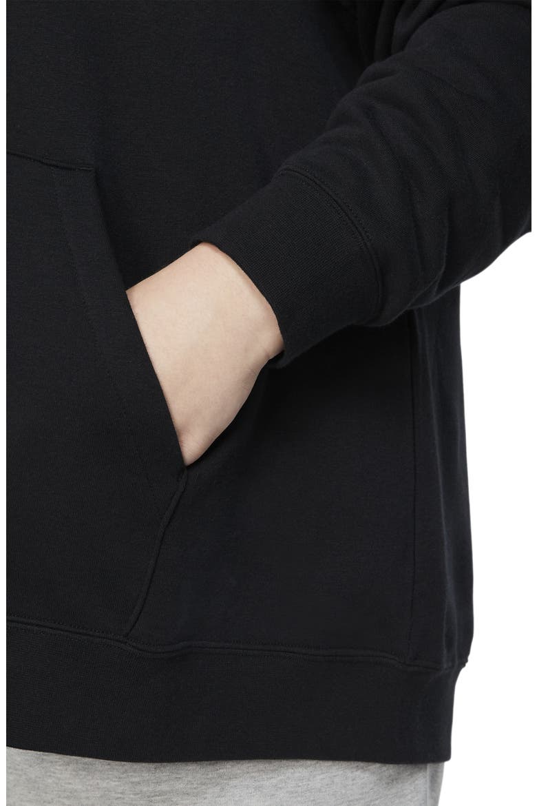 Essential Full Zip Fleece Hoodie, Alternate, color, BLACK/ WHITE